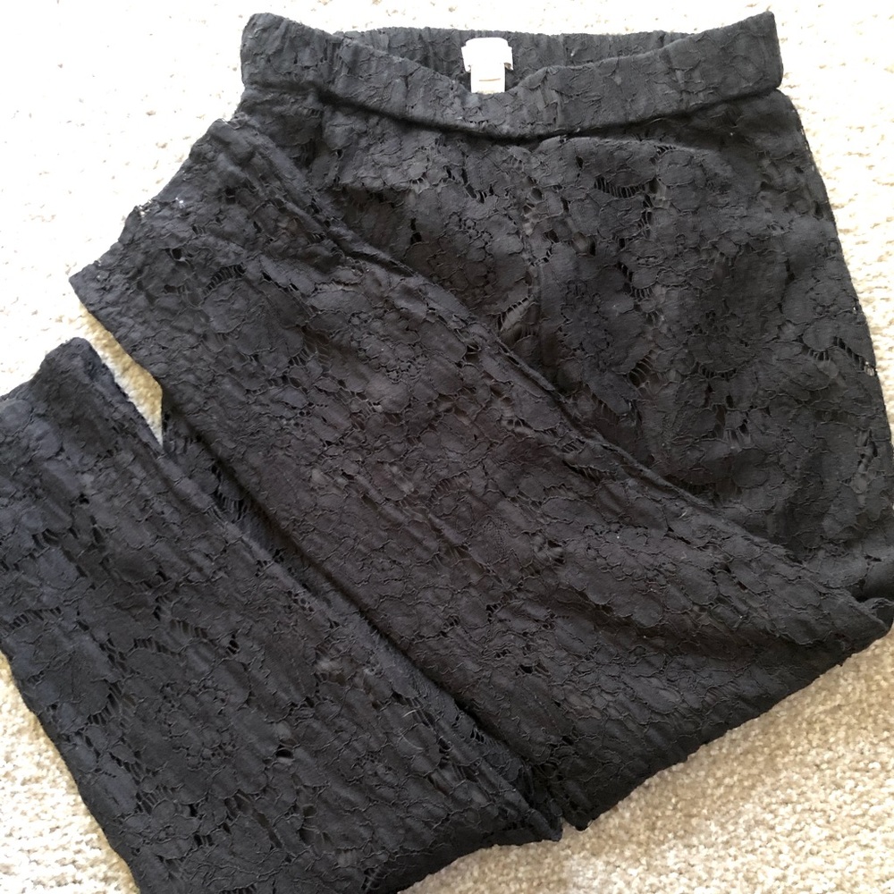 J.Crew black lace pull on pant XS